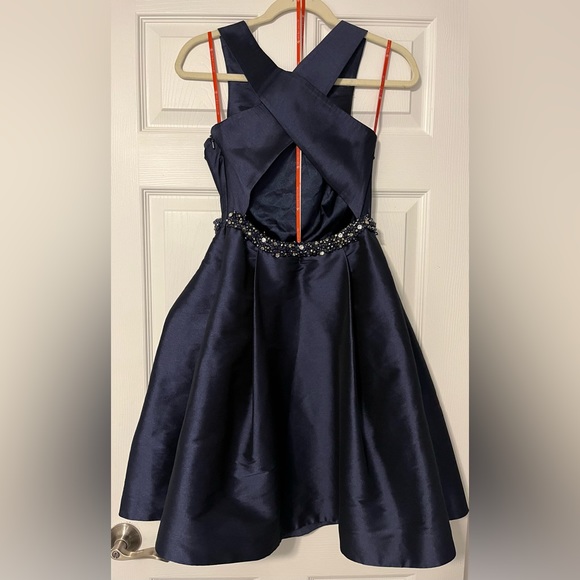 MONIQUE LHUILLIER We Belong Together fit & flare cocktail dress Navy Blue Size 6 - Picture 9 of 10